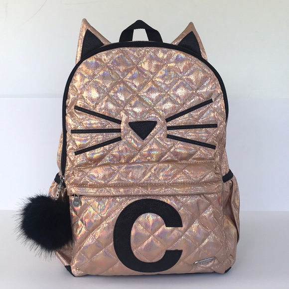 Justice Bags New Quilted Cat C Letter Initial Backpack Poshmark